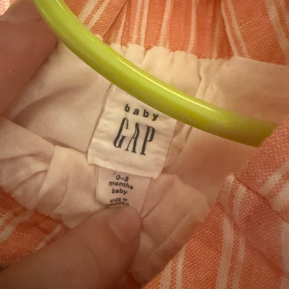 GAP Peach Striped Baby Romper - Picture 2 of 5